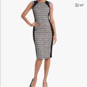 WHBM BODY PERFECTING TWEED PONTE INSET SHEATH Size 12